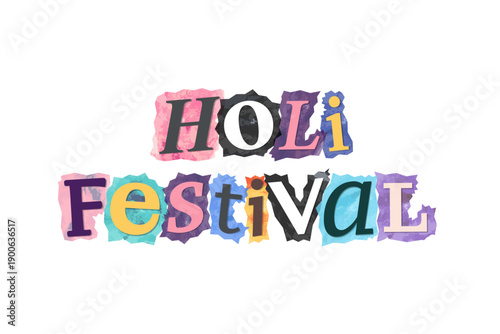 Wallpaper Mural Holi Festival 2026 magazine cutout message clip art. Vector illustration with hindu spring festive text in 90s design for sticker, print, badge Torontodigital.ca