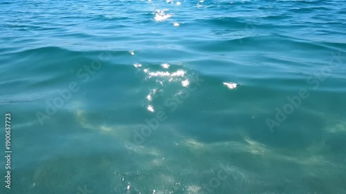 Wallpaper Mural Seamless loop of brilliant aqua marine ocean surface texture, gently rippling and glistening brightly in the high midday summer sun, suitable for a dynamic background loop, background, Seamless Torontodigital.ca