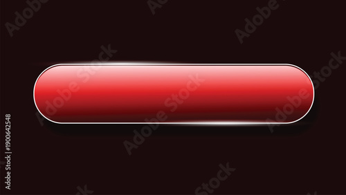 Red Glossy Web Button Vector Template