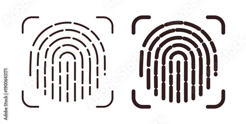 Fingerprint icon in line design. editable stroke icons pack