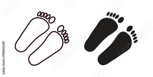 Foot icon in line design. editable stroke icons pack