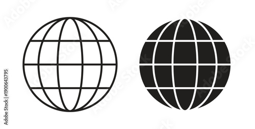 Globe icon in line design. editable stroke icons pack