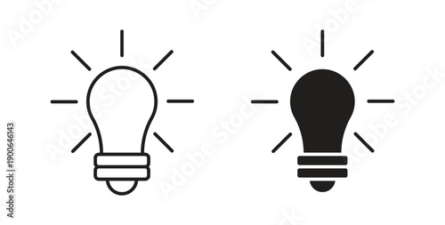 Light bulb icon in line design. editable stroke icons pack