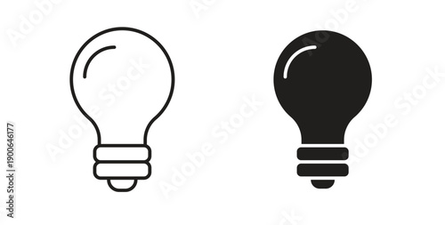 Lightbulb icon in line design. editable stroke icons pack
