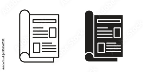 Magazines icon in line design. editable stroke icons pack