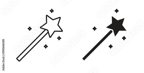 Magic wand icon in line design. editable stroke icons pack