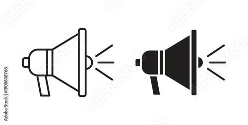Megaphone icon in line design. editable stroke icons pack