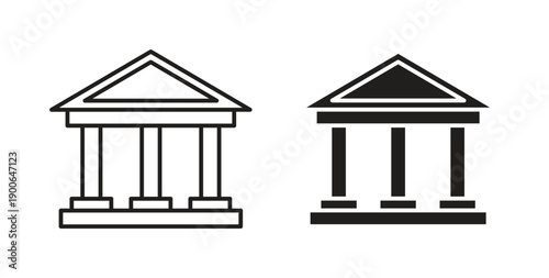 Museum icon in line design. editable stroke icons pack