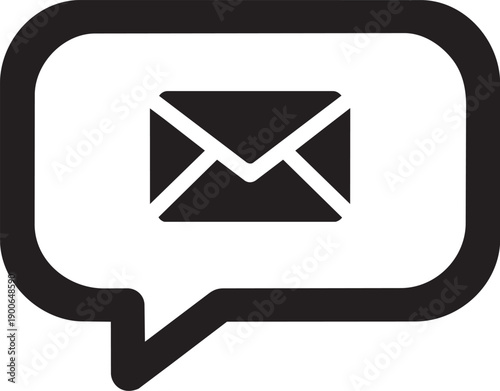 Modern vector icon of an email message within a speech bubble, symbolizing digital communication and online interaction through electronic means