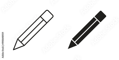 Pencil icon in line design. editable stroke icons pack