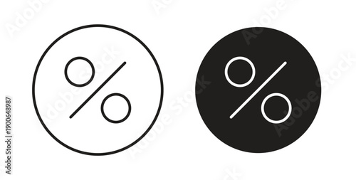 Percentage icon in line design. editable stroke icons pack