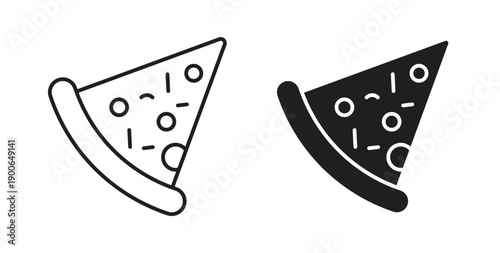 Pizza icon in line design. editable stroke icons pack