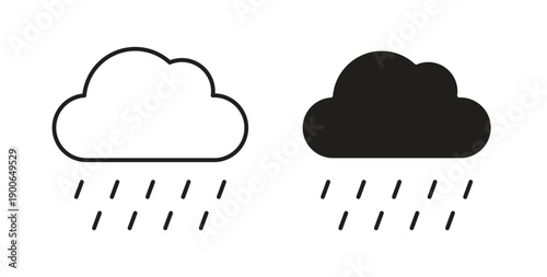 Rain icon in line design. editable stroke icons pack