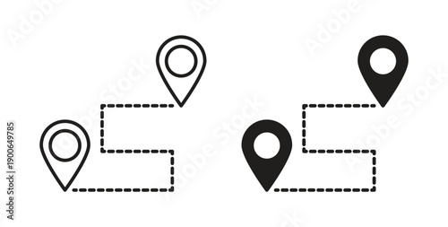 Route icon in line design. editable stroke icons pack