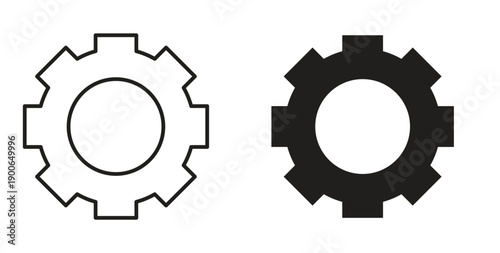 Settings button icon in line design. editable stroke icons pack