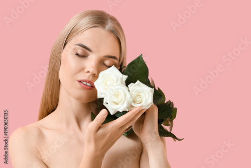 Beautiful blonde woman with...