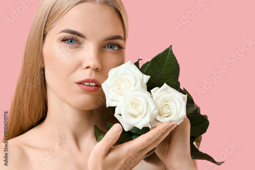 Beautiful blonde woman with...