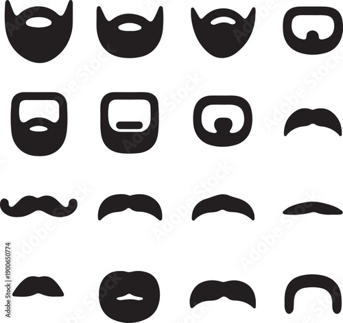 A simple black silhouette of a handlebar mustache against a white background