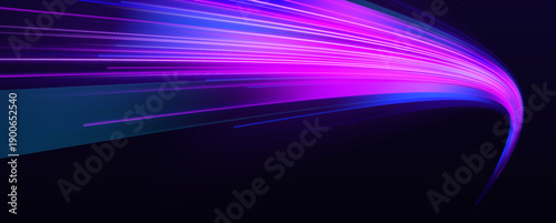 Dynamic neon pink streaks flow rapidly along the night road, highlighting acceleration and high-speed motion. Glowing lines enhance futuristic effect. Perfect for sci-fi or digital visuals vector