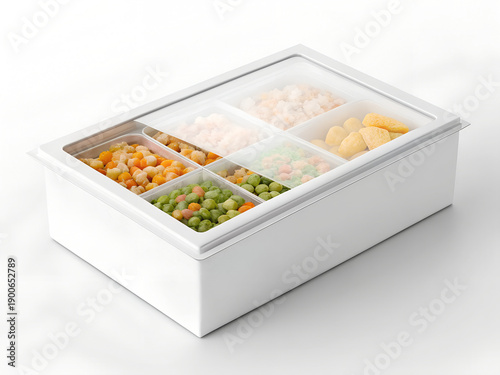 Frozen food box mockup, editable