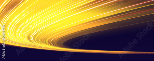 Intense sunset-orange light streaks flash across the frame with dynamic blur and radiant shine. A powerful representation of speed and modern mobility vector