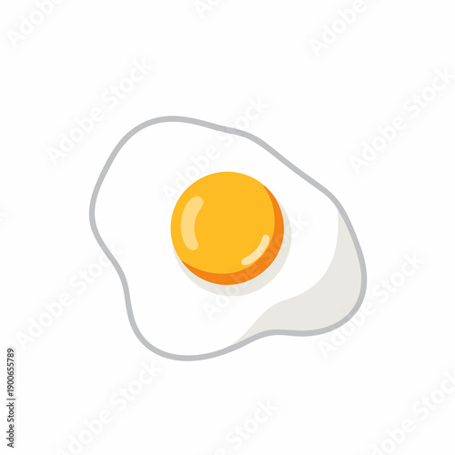 Fried Egg Sunny Side Up Breakfast Food Vector Icon