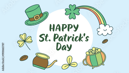 St. Patrick's Day celebration rainbow pot of gold