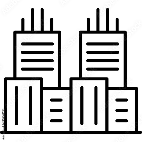 Residential Block Icon Vector Element