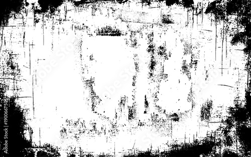 Wallpaper Mural Black and white grunge. Distress overlay texture. Abstract surface dust and rough dirty wall background concept. Black dust concrete wall Torontodigital.ca