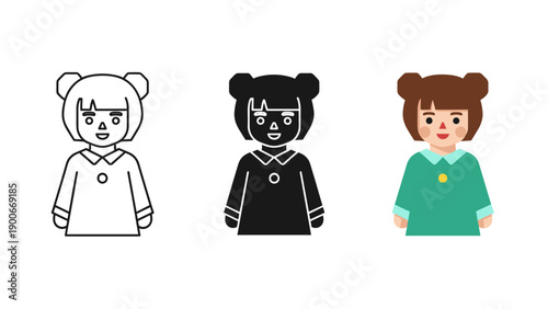 Three cartoon characters with bear and human features Vector