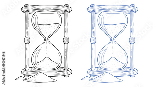 Hourglass antique time sand timer sandglass old measure vintage tool graphic vector