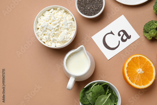 Paper with symbol Ca and he...