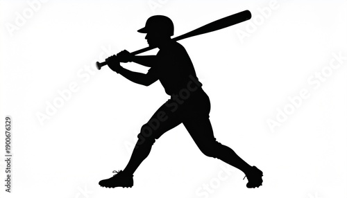 baseball player silhouette. Baseball batter   MLB
