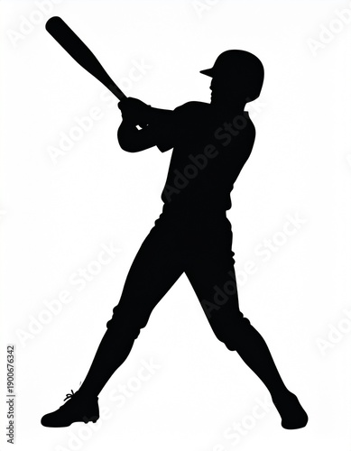 baseball player silhouette. Baseball batter   MLB