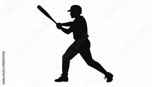 baseball player silhouette. Baseball batter