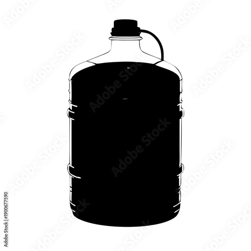 Large Water Cooler Gallon Bottle Vector Silhouette Icon for Hydration and Office Supplies