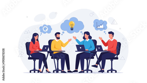 Team Brainstorming Meeting: Ideas, Innovation & Collaboration