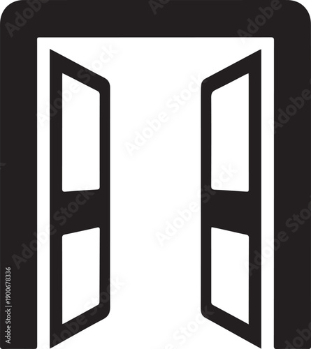 unique door vector Icon silhouette