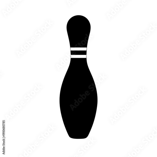 Bowling Pin Vector Icon Silhouette for Sports Recreation Competition and Tenpin Leisure Design