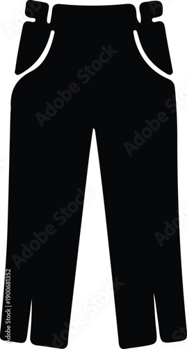 silhouette high waist classic trousers for apparel and clothing fashion vector design