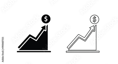 Financial growth represented by an upward trend with a dollar sign