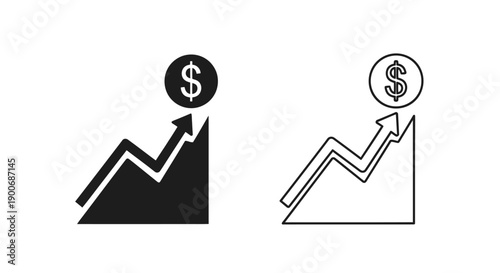 Financial growth represented by upward trending arrows with dollar signs