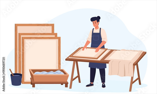 Handmade Paper Crafting in Artisan Workshop