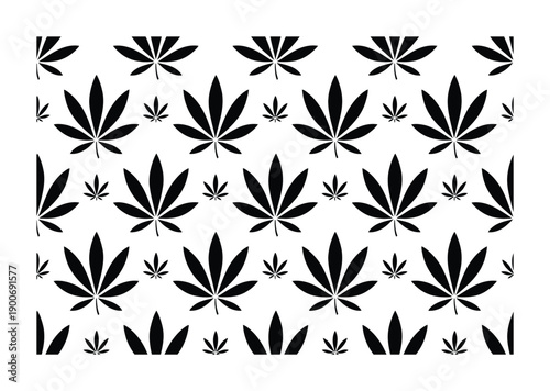 Vector illustration Black and White Leaf Pattern Background