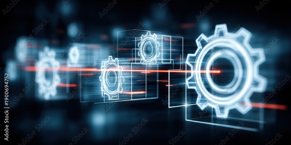 Obraz premium Operations clarity emerges when process structure guides optimization enabling scalability via automation and systems control