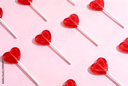 set of red lollipops