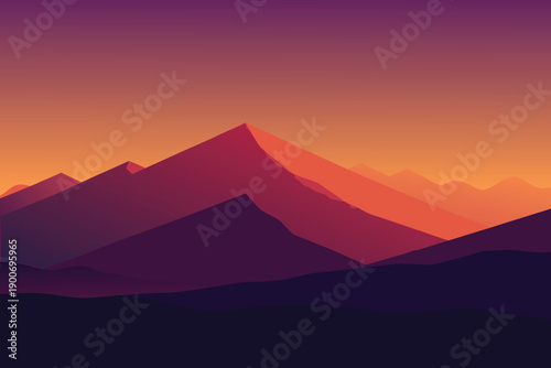 A beautiful sunset over Mount Fuji with orange light, clouds, and mountains reflected in a peaceful lake