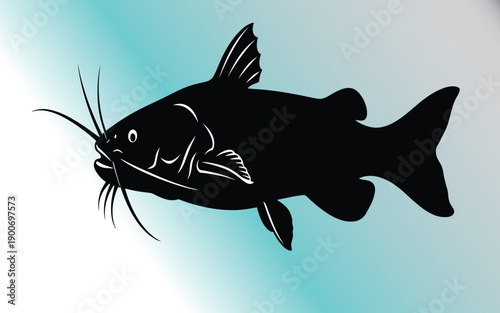 A silhouette vectorized fish for decoration.