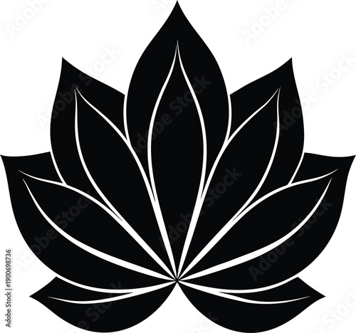 Black flower petal silhouette vector graphic 4