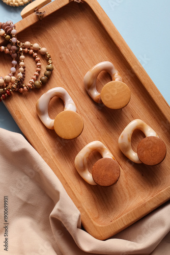 Wooden tray with different ...
